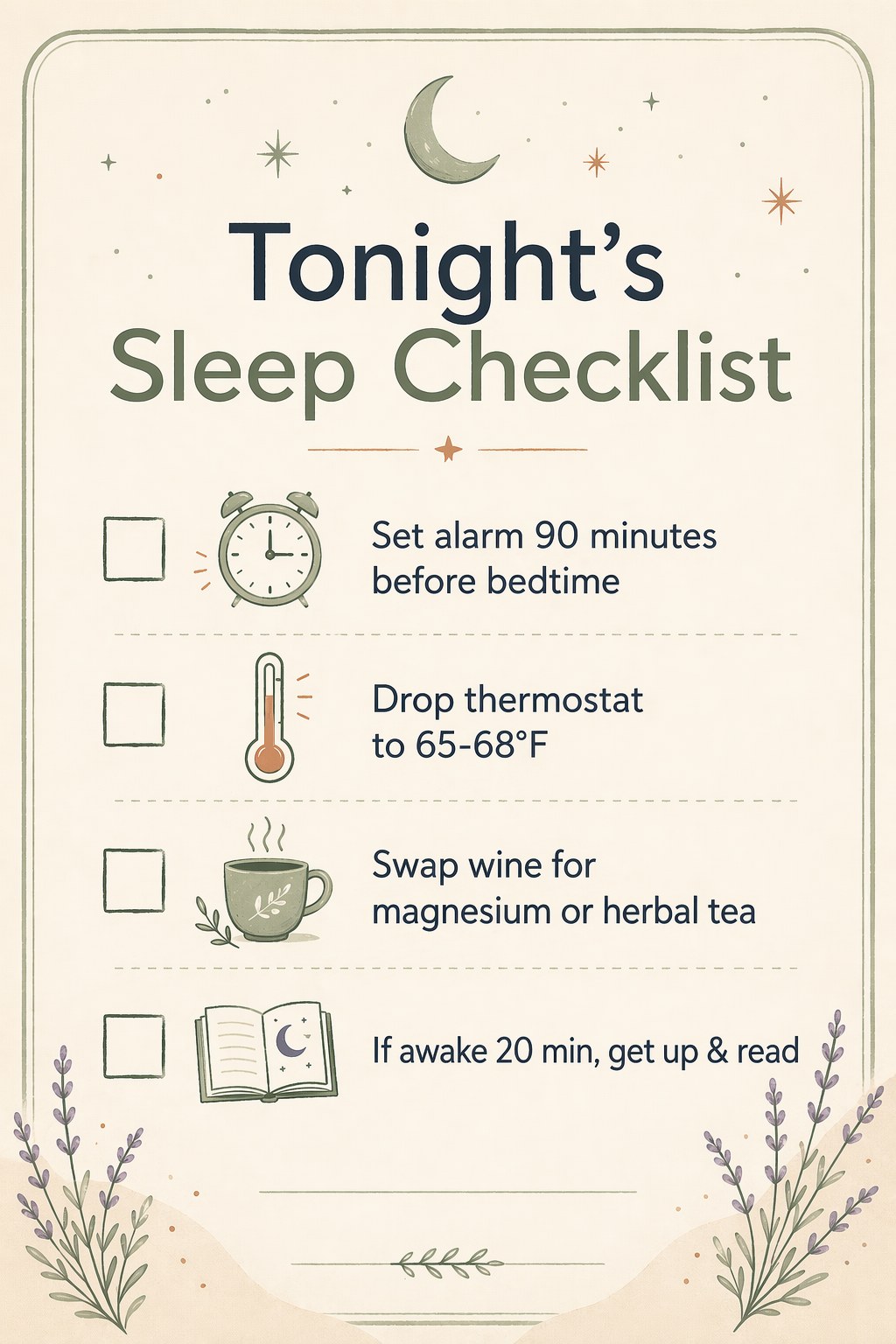 Evidence-based night routine checklist for better sleep quality